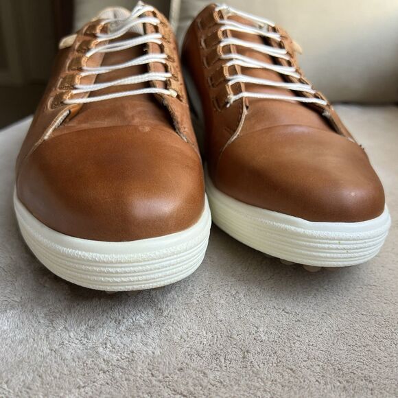 ZeroTie Backswing Blucher FG WR Brown Leather Golf Shoe Men 8.5 Hands Free - Picture 9 of 16